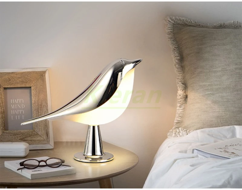 Nordic Modern Magpie Led Desk Light Bedroom Study Bedside Lamp Living Room Decorate Touch Bird Floor Lamps Car Aromatherapy Lamp