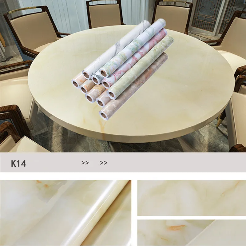 Large Kitchen Marble Contact Paper PVC Self-adhesive Waterproof Wall Sticker Marble Countertop Bathroom Decorative Wallpaper