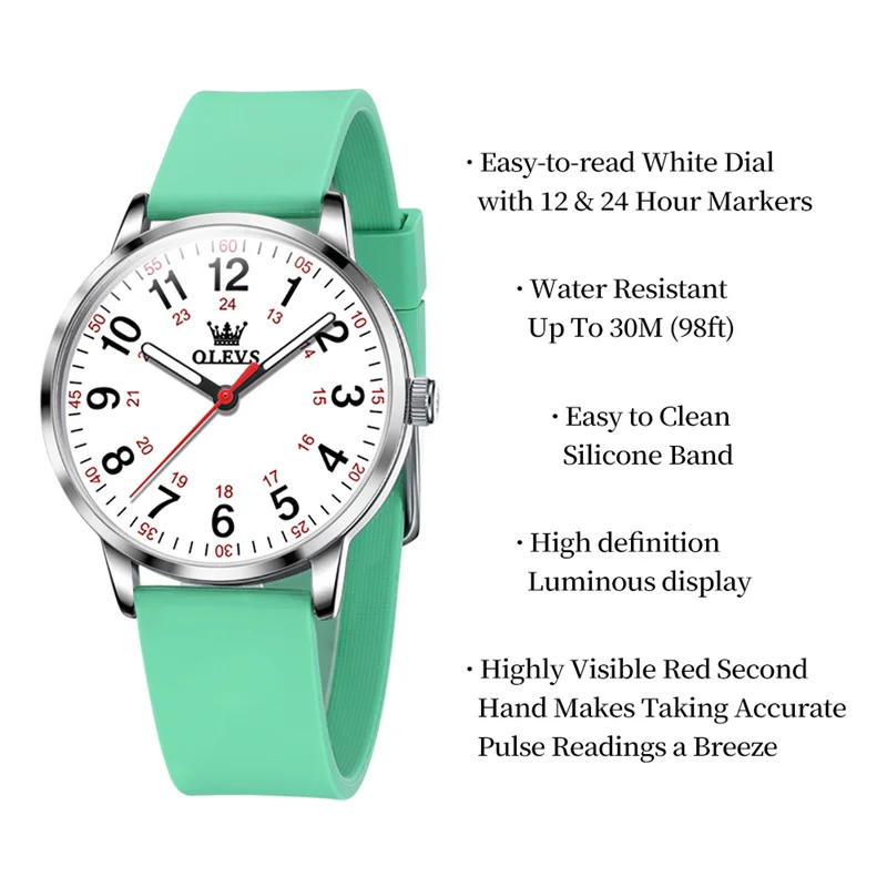 New OLEVS Watch Women Fashion Casual Rubber Belt Watches Simple Ladies Round Dial Quartz Wristwatch Dress Clock Reloj Mujer