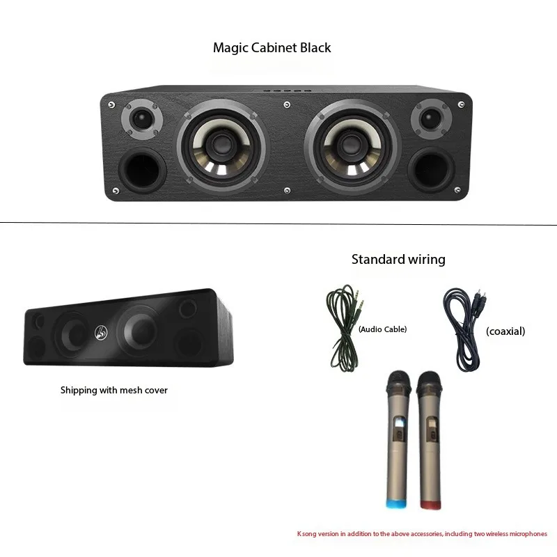 Ibass Wooden Wired Bluetooth Speakers High Power Super Bass Subwoofer HIFI Home Theater Music Center TV Computer Audio System 6