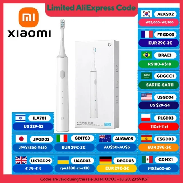 XIAOMI MIJIA T300 Electric Toothbrush IPX7 Waterproof Smart Sonic Brush Ultrasonic Whitening Teeth Tooth Brush For Toothbrushes