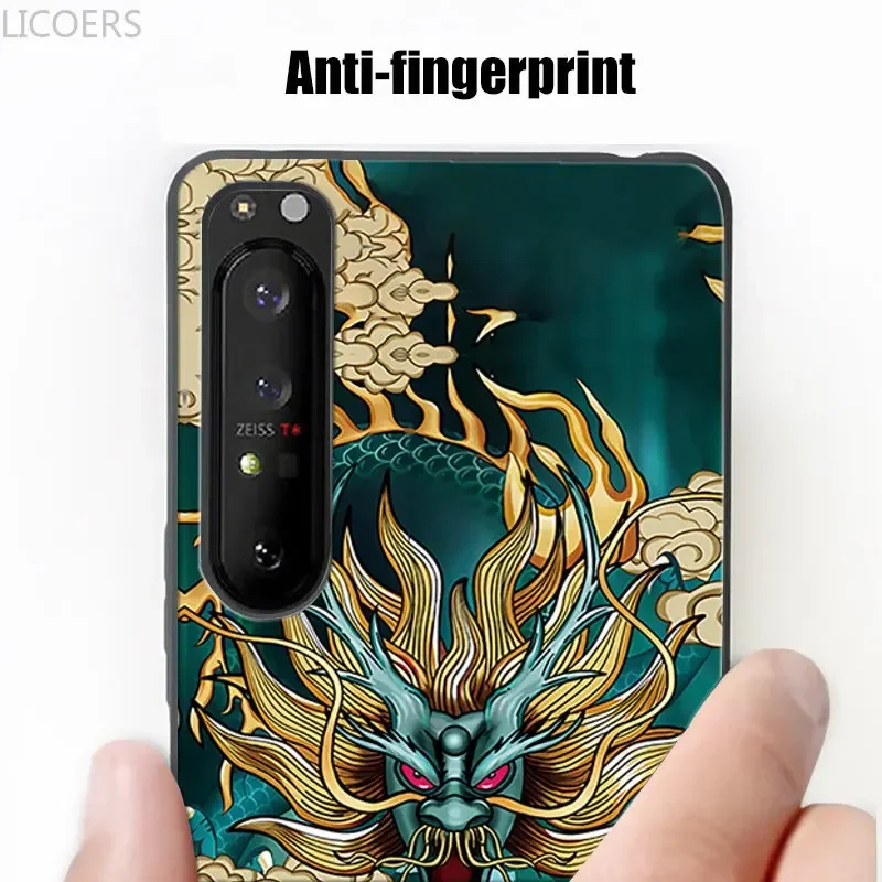 Фото Чехол Dragon для Sony Xperia 10 5 1 V IV III II Ace Pro-I 8 L4 XZ, мягкий матовый Силиконовый противоударный чехол с милым рисунком №4