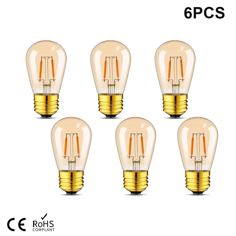  LED Filament Bulb 1W 3W ST45 E27 Base Gold Tint Dimmable Edison 220V Pearl Lamp Bulb 2200K Indoor Decorative Bombilla