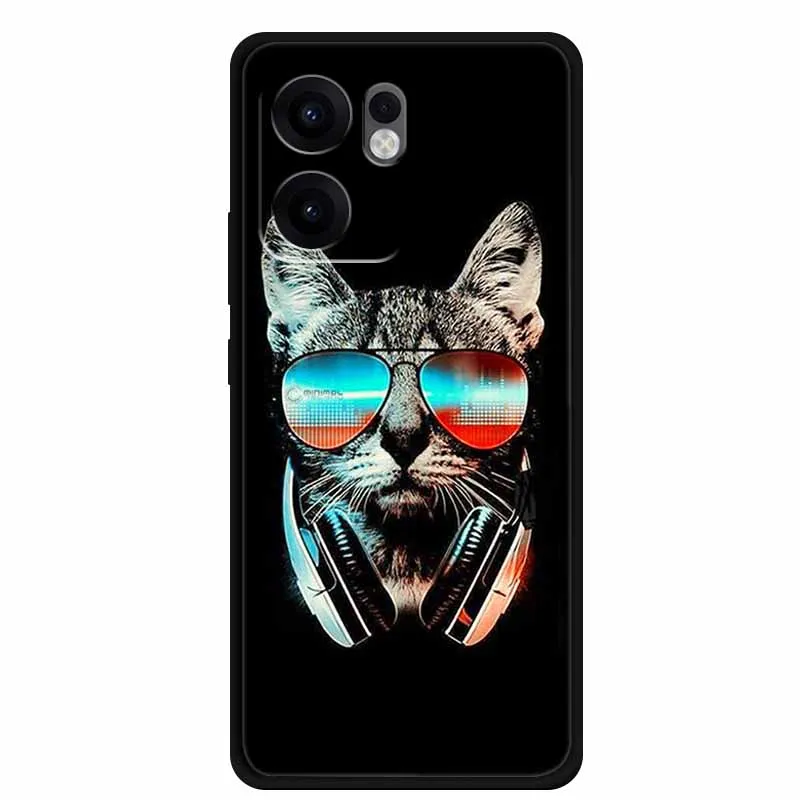 Black TPU Silicone Soft Back Case with Animal Design - Protective Cover