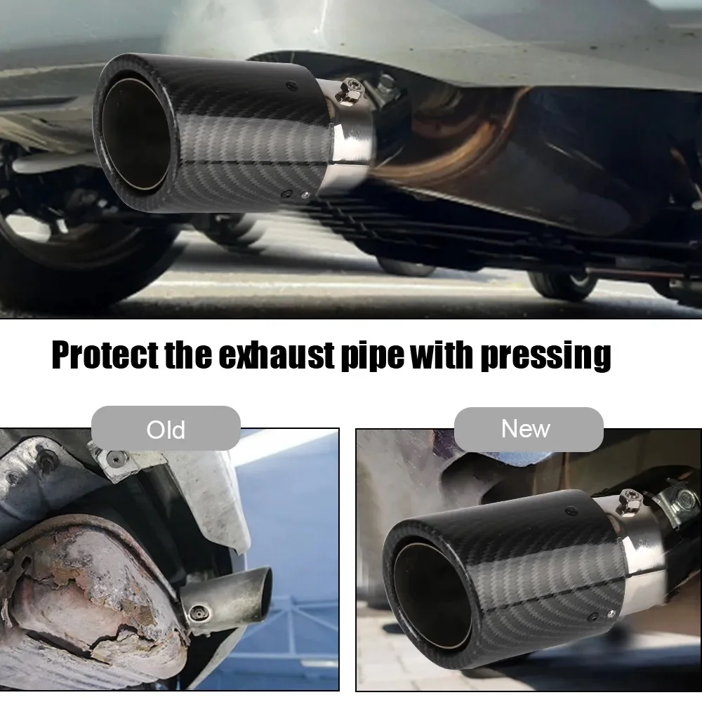 Asudaro Carbon Fiber Car Exhaust Pipe LED Exhaust Pipe Straight - View #8