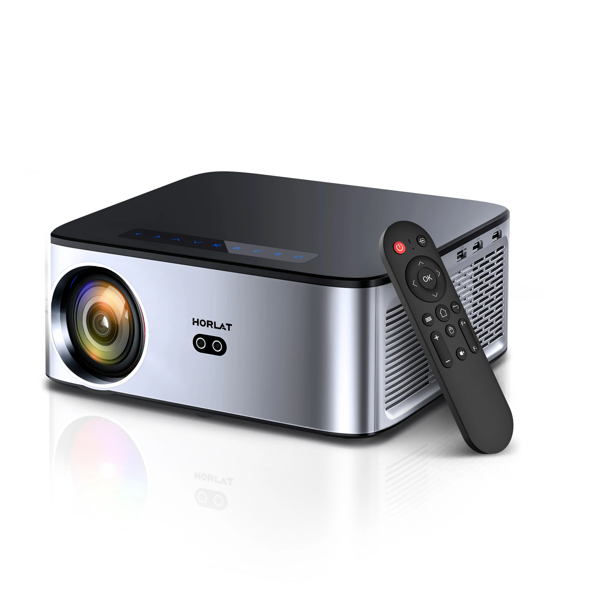 HORLAT T09MAX Google TV 4K Projektör 40000 Lümen WiFi6 BT5.2 Uzaktan Kumandalı Otomatik Odaklama Yerel 1080P Full HD Ev Sineması Film Projektörü