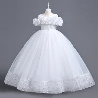 Robes de soirée pour filles, pour mariage, robe longue de demoiselle d'honneur, vêtements en Tulle pour enfants de 4 à 12 ans 1