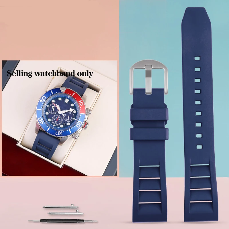 thumbnail image 1 of Correa de reloj de caucho fluorado de liberación rápida de 20 mm y 22 mm para Seiko PROSPE, Breitling, Citizen, pulsera extendida transpirable, 1 of 5