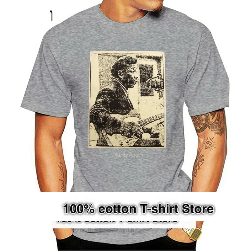 Muddy Waters Studio Maglietta Stile Vintage Blues Telecaster Guitar S-5Xlg Blk