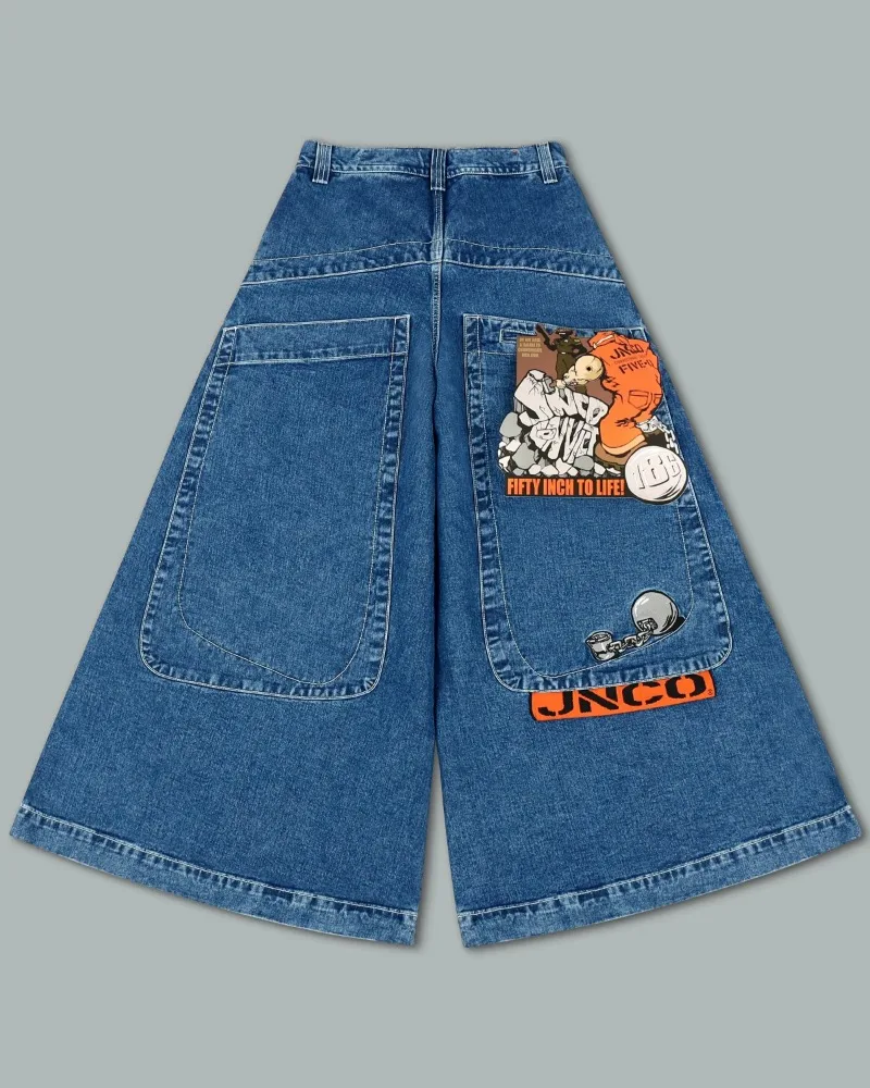 JNCO 헐렁한 청바지, 미국 힙합 스트리트웨어, 대형 포켓 청바지, 하라주쿠, 와이드 레그 팬츠, 고딕, 신상 청바지, Y2K