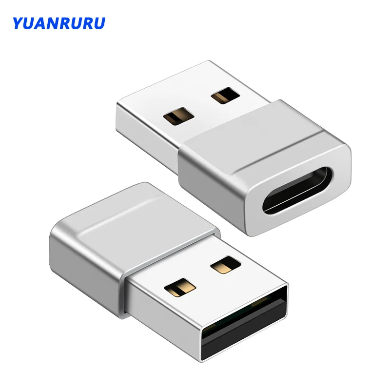 

Переходник с USB A на Type C, Маленький Удобный переходник с разъемом типа C «мама», Стандартная зарядка и передача данных для ПК и ноутбуков