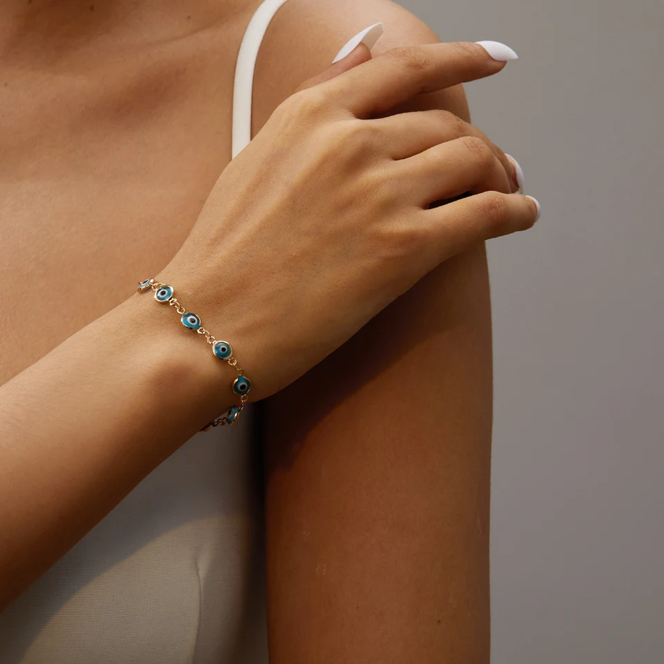 Bracelet de Cheville Femme Oeil Bleu – L'Arbre des Chakras