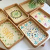 Rattan Shell Handmade Color Storage Round Home Living Room Light Luxury Picnic Fruit Plate Restaurant Sweets Advanced Tray 1