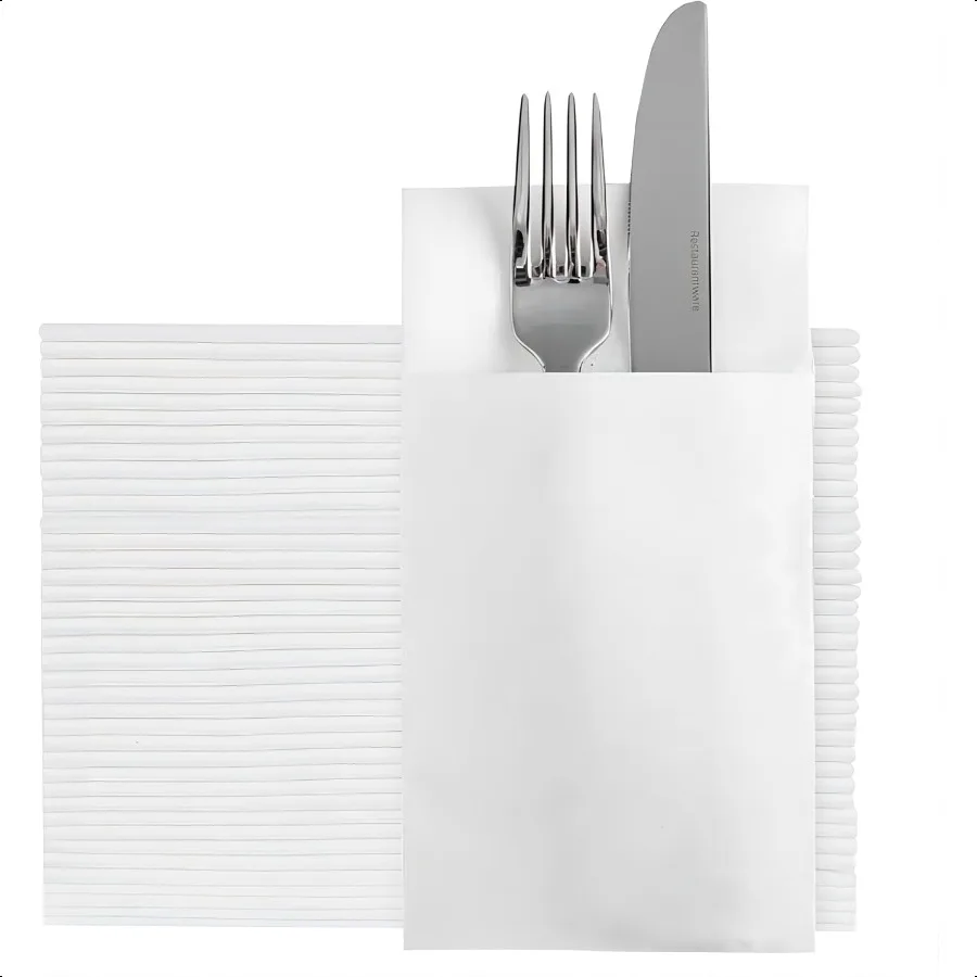 Elegant Dinner Napkins with Builtin Flatware Pocket