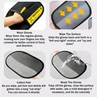 Animal hair glove Electrostatic gloves Two-way brush pet hair removal glove for cats dogs clothes furniture electrostatic 5