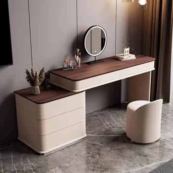 Desings Organizer Dresser Storage Led Light Modern Wooden Dressing Table Living Room Luxury Coiffeuse De Chambre Furniture Home
