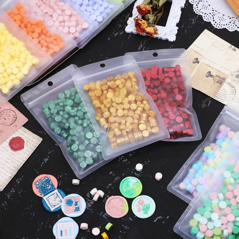 Cera Laccata Ottagonale Per Timbri Sigillanti 200 Pezzi Circa 70G Di Perle Di Cera Colorate