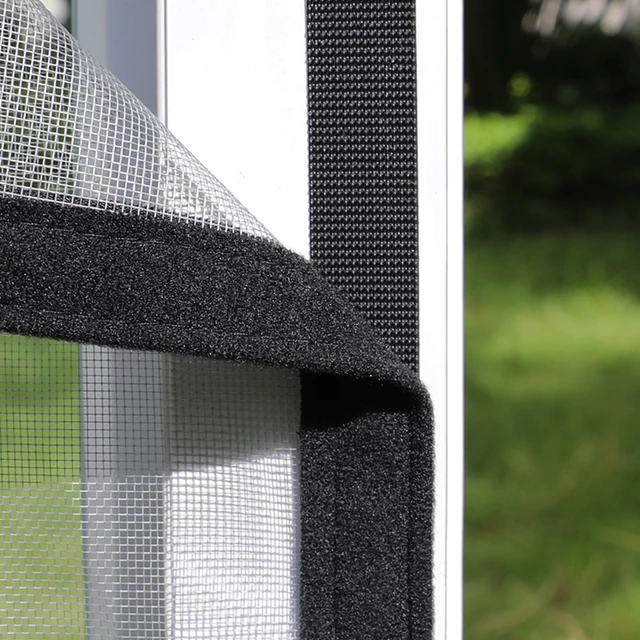 Écran durable amélioré de haute qualité multi-tailles, anti-moustiques et d'insectes, conception auto-adhésive, convient aux portes et fenêtres 5