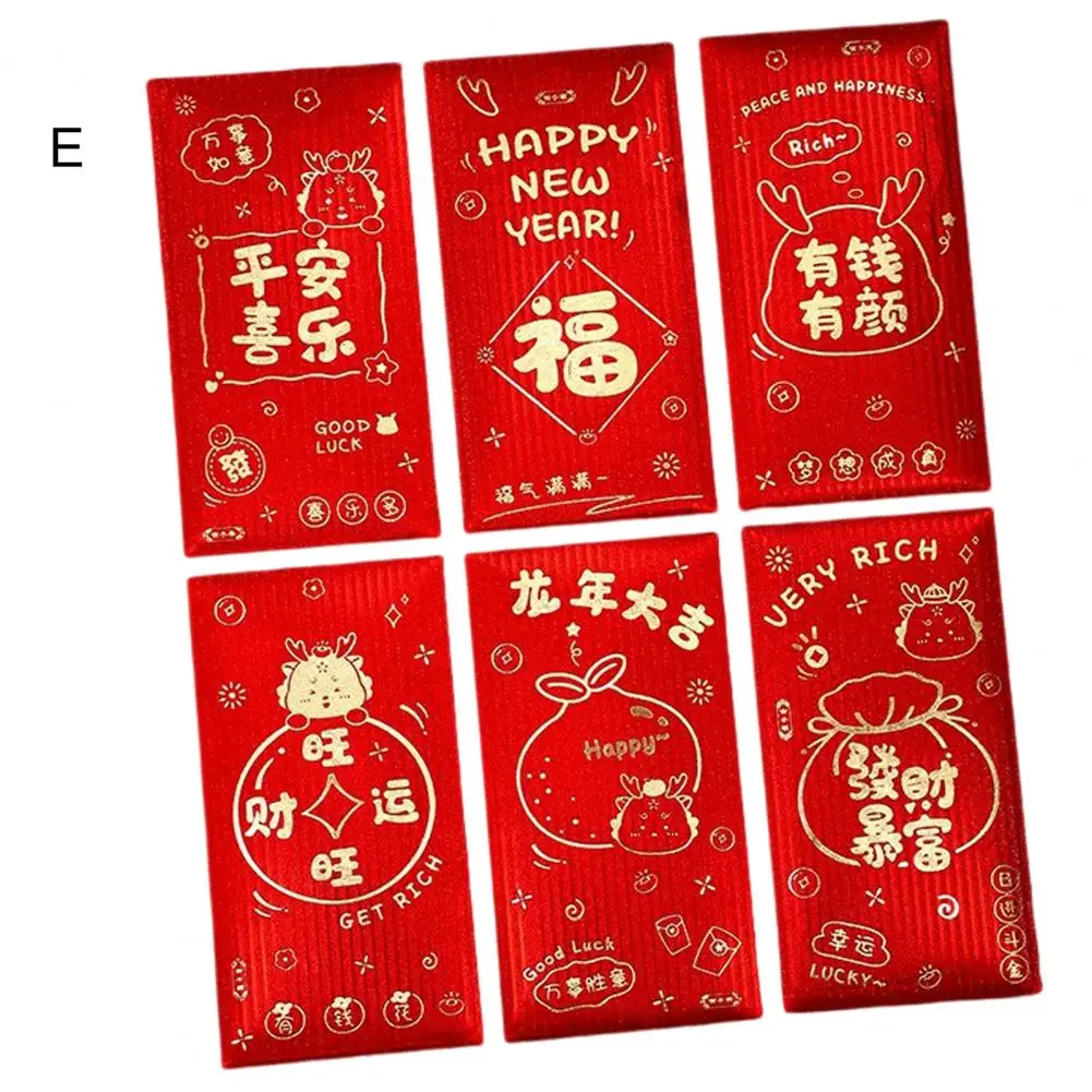 

Envelope Set for Chinese New Year Chinese New Year Envelopes Festive Decoration with 6pcs Cute Lucky Pockets for Traditional