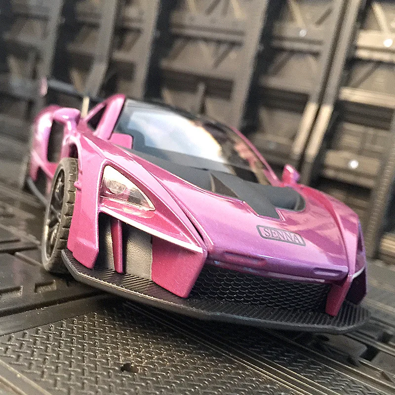 

1:32 Diecast Alloy Model Car Miniature SENNA Simulation McLaren Metal Vehicles Pull Back for Children's Gifts Kids Hot Toys Boys