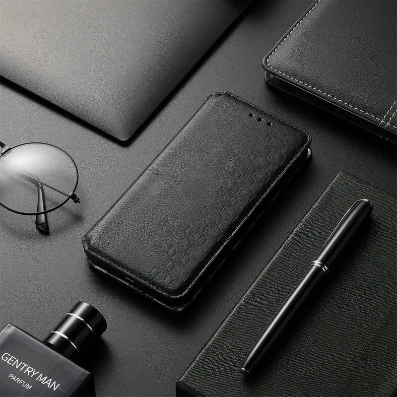 Luxury Magnet Leather Texture Wallet Case Flip Cover