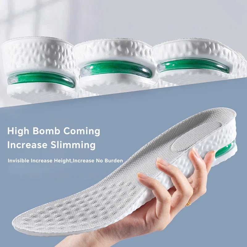 Height Increase Insoles 1 Pair Increase in height insoles Soft and comfortable running insoles 1.5-3.5 cm (0.59-1.38 in) for foot elevation