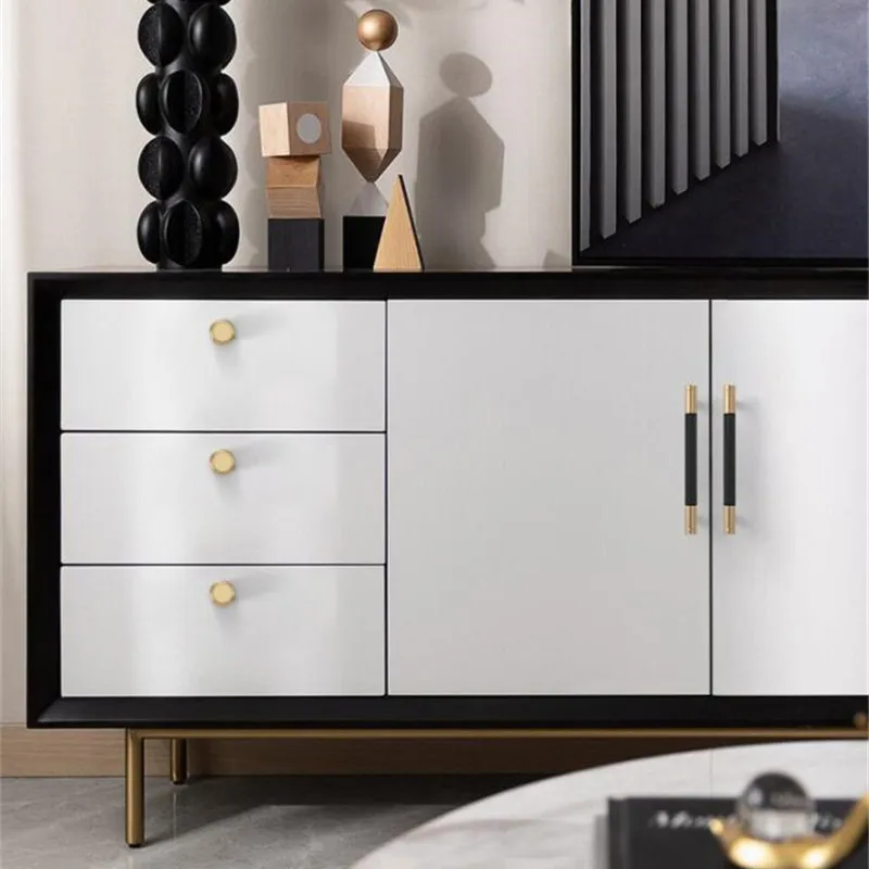 KK&FING Aluminium Gold Black Furniture Door Handles Two-color Kitchen Cupboard Drawer Knobs European TV Cabinet Handle Hardware