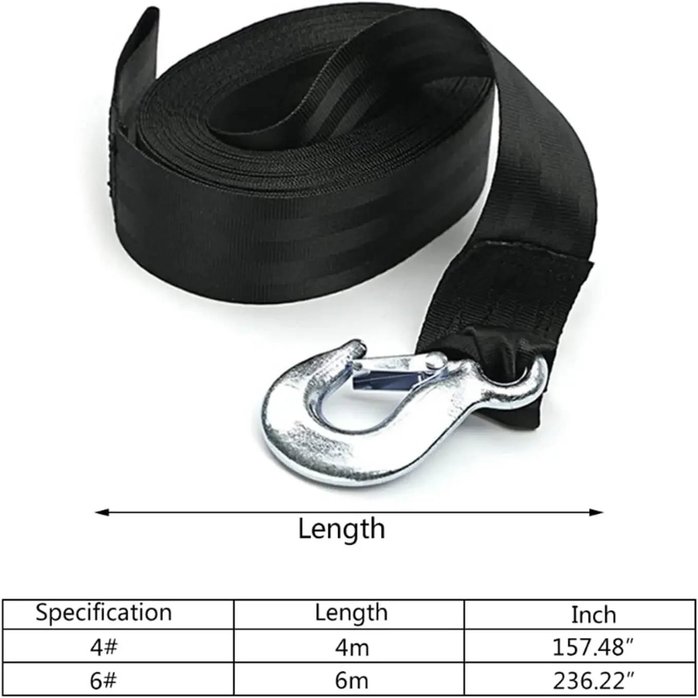 Tie Down Straps 2 tons Car Towing Rope Strape Cable With U Hooks Shackle High Strength Nylon With Reflective Light For Car Truck Trailer SUV, tie down straps