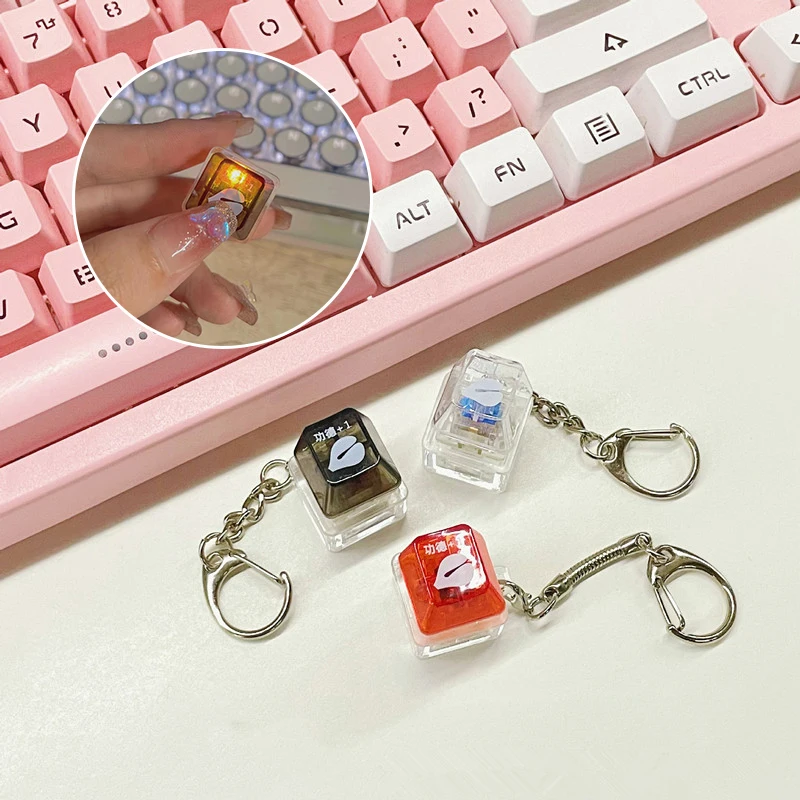 

Merit +1 Muyu Decompression Keychain Mechanical Keyboard Button Keyring Fingertip Key Cap Pendant Antistress Toy