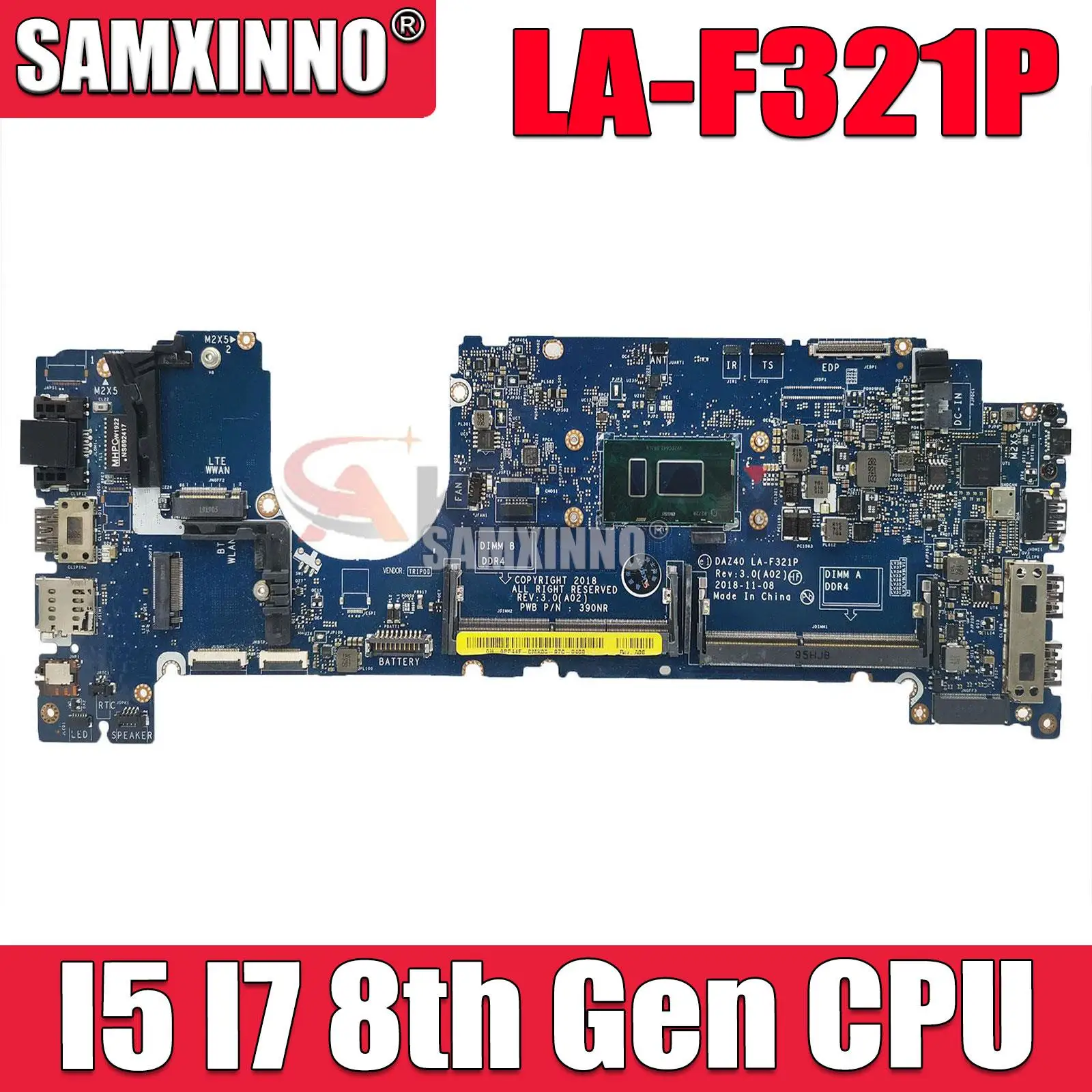 

For DELL Latitude 7490 E7490 Laptop Motherboard I5 I7 8th Gen CPU DAZ40 LA-F321P CN-0PP44F PP44F Mainboard 100% Work Tested