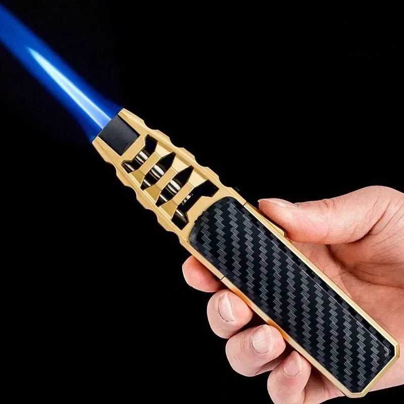 Gas lighter Kitchen BBQ cigar big jet flame fire torch outdoor camping lighter mans tools without butane gas lighters smoking
