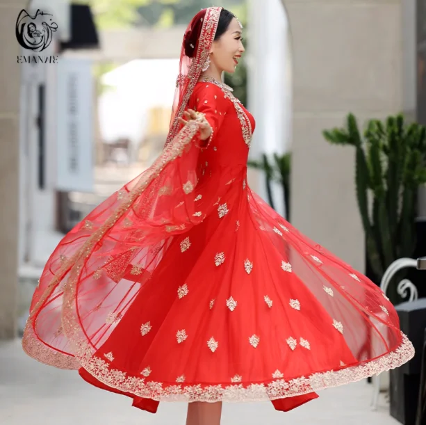 Woman Saree Embroidery Dress Female Coat Summer Clothing India Ethnic Girl Dancing Cloth