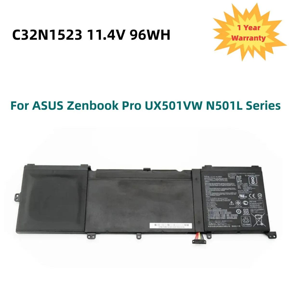 C32N1523 Laptop Battery For ASUS Zenbook Pro UX501VW N501L Series C32N1523  11.4V 96WH