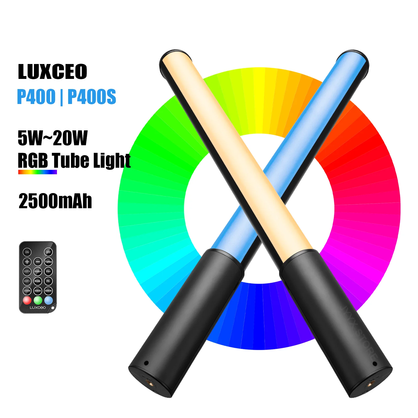 

LUXCEO P400 P400S LED RGB Video Light Stick 5W-20W Handheld Photography Tube Light Lamp VS P200