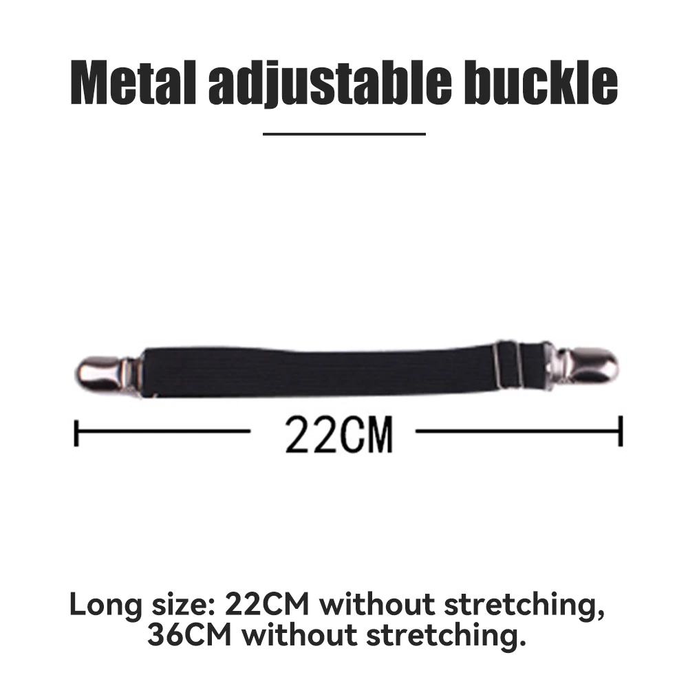 Description Picture 4 of item4pcs/set Elastic Bed Sheet Strip Fastener Bed Sheet Grippers Belt Adjustable Mattress Cover Blankets Holder