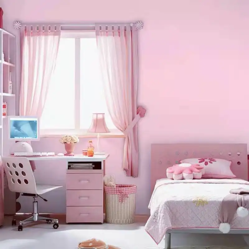 Pink Self-adhesive Wallpaper Waterproof Vinyl Wall Stickers for Teenage Bedroom Wall Decor Furniture Wall Stickers for Kids Room