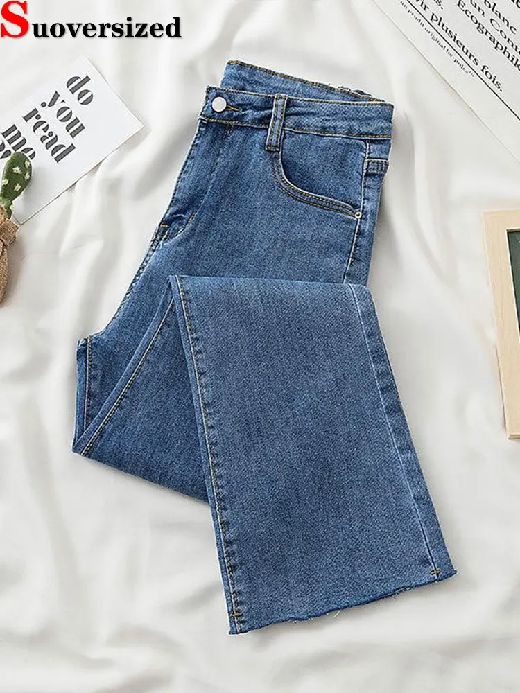 여성용 캐주얼 발목 길이 스트레이트 청바지, 슬림 바케로, 하이 웨이스트 데님 바지, 블루, 한국 패션 진, 87-94cm, 여름 Best5 여성용 캐주얼 발목 길이 스트레이트 청바지, 슬림 바케로, 하이 웨이스트 데님 바지, 블루, 한국 패션 진, 87-94cm, 여름 Best5