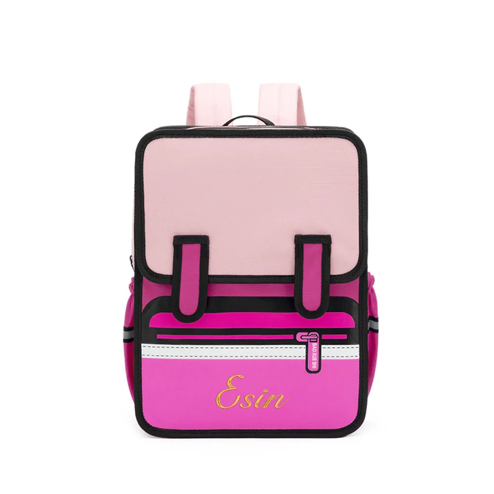 

Personalized And Custom Large Capacity Cartoon Bag For Primary School Students Embroidery Of Arbitrary Name Anime Student Bag