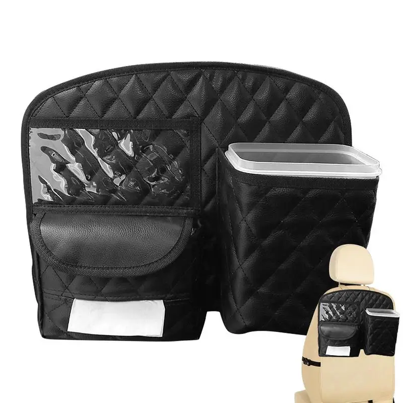 

PU Leather Car Seat Back Storage Bag Multi Pocket Hanging Bag Rear Row Seat Back Carrying Back Rear Storage Water Cup Tissue Box