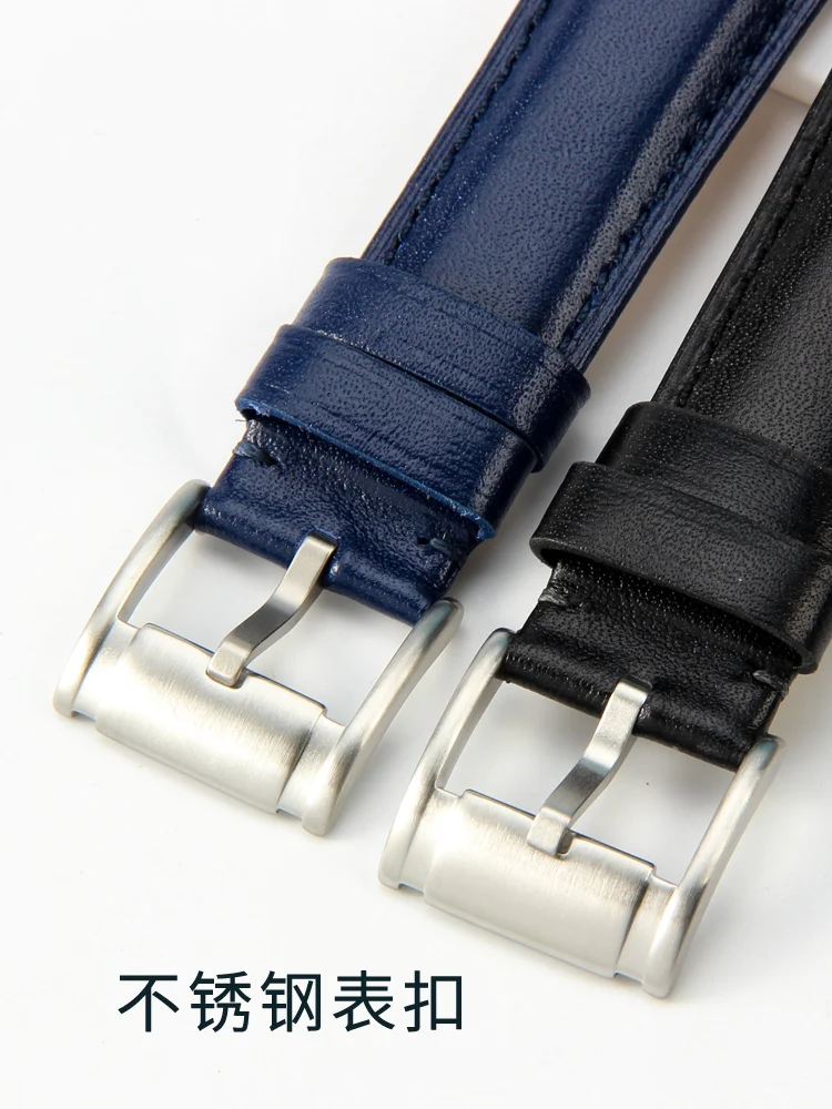 Leather Watch Band for Fossil Black Buckle Waterproof Sweet-Proof