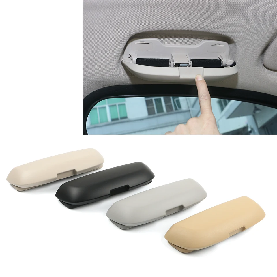 Cakievro Car Glasses Case Storage Holder Sunglass Box Universal For BMW F10 1 2 3 4 5 7 Series X1 X3 X4 X5 X6 F30 F15 F34 G30 G01 E70 E71 (Beige), Cup