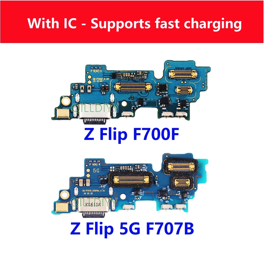 

USB Charging Port Board For Samsung Galaxy Z Flip 4G F700F 5G F707B Flex Cable Connector Microphone Parts Replacement Repair