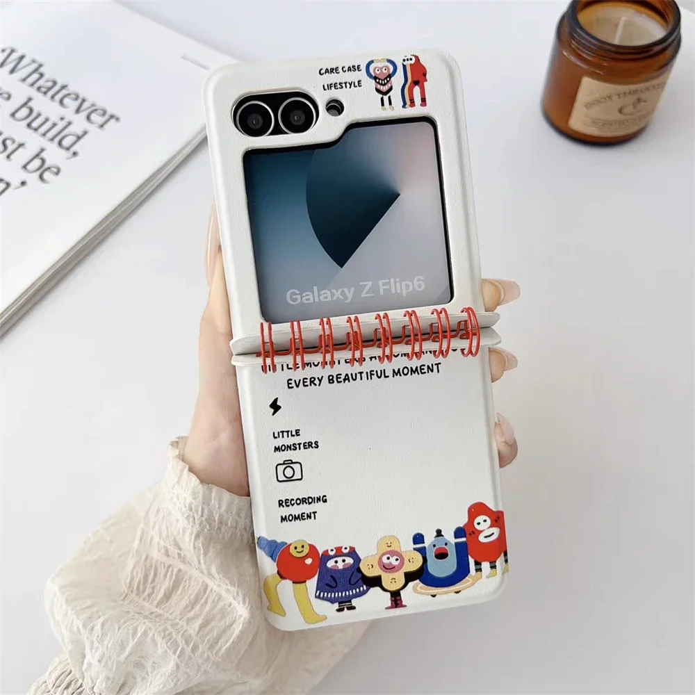 Korean Cute Cartoon Bear Monster Notebook Style Phone Case - Kawaii Girl Gift Cover Shell