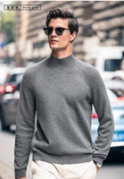 100% cashmere sweater men's warm sweater autumn and winter turtleneck solid color thick long sleeve. 1