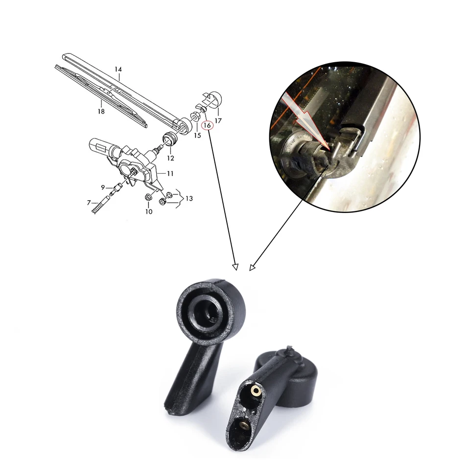 Buse Lave-glace Arrière Pour Audi A1 A3 A4 Q7 RS3 RS4 (réf. 8K9955985A) - Lot De 6 Pièces En ABS, Remplacement Facile
