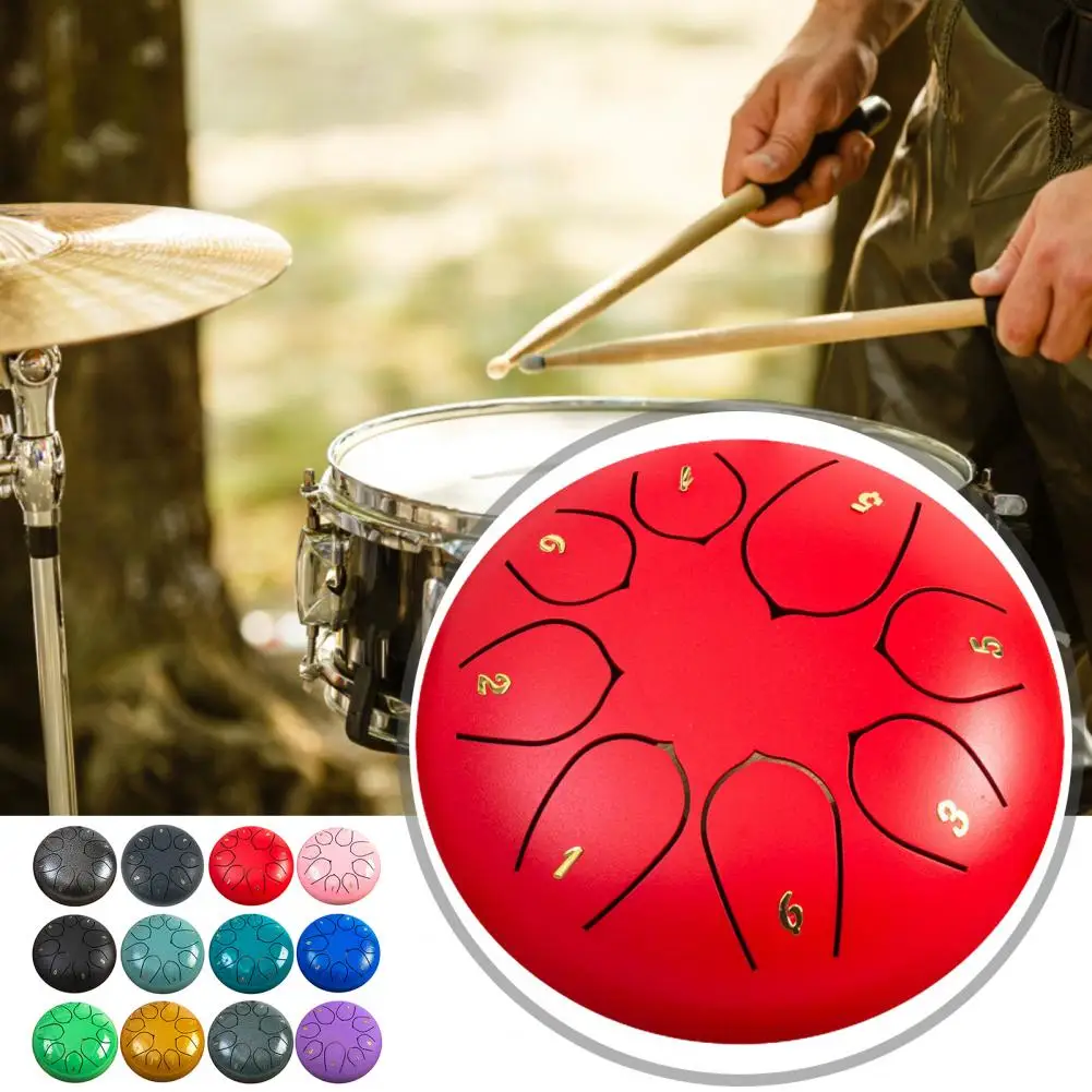 Rain Drum Steel Tongue Drum – 3 Inch Mini Chakra Drum, Waterproof, For Garden, Meditation, 6 Tones