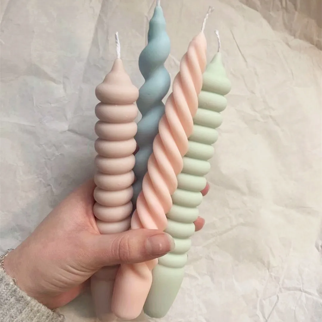 Long Spiral Taper Candle Mold Twisted Silicone Molds for Candle Making
