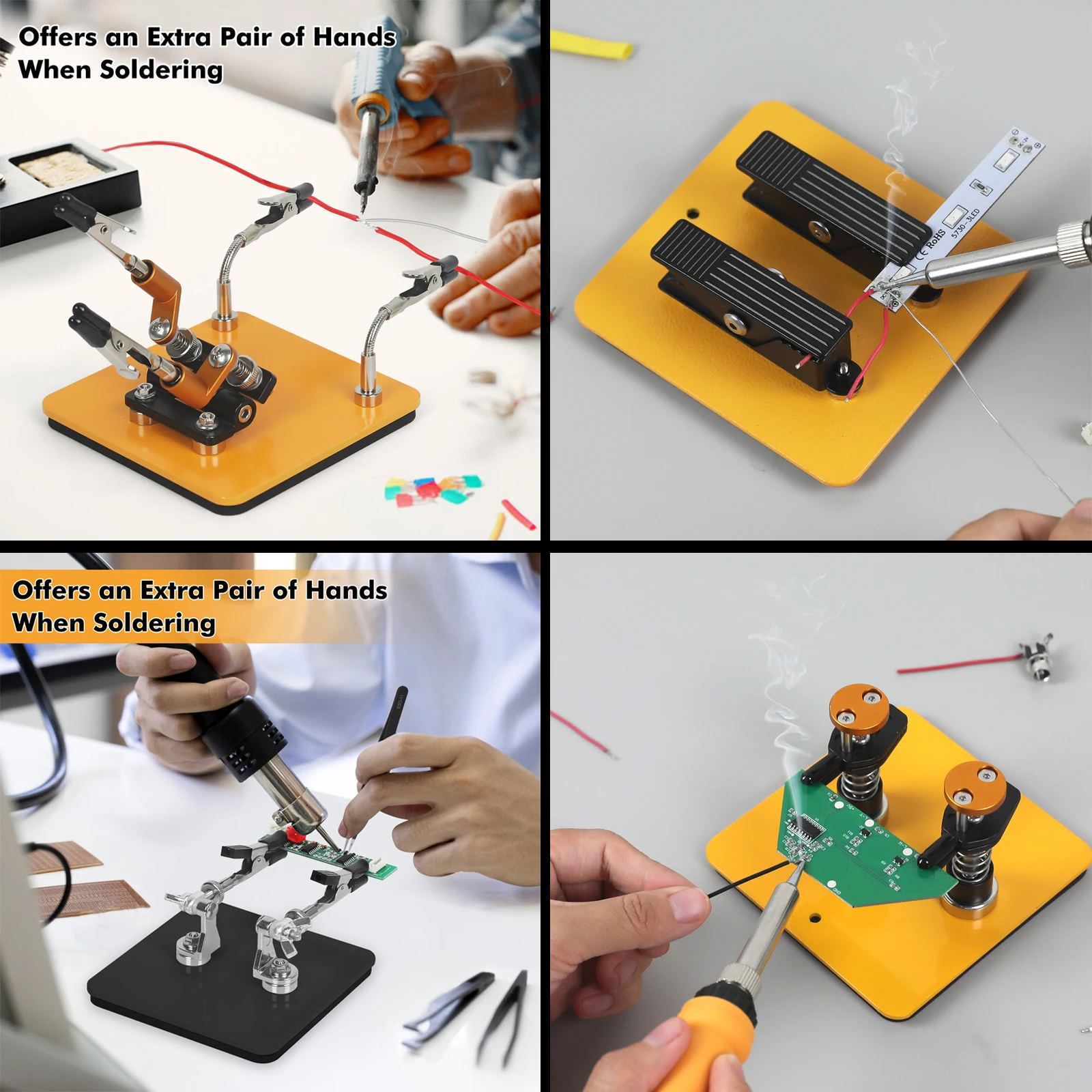 NEWACALOX Magnetic Helping Hands Soldering Clamp PCB Holder Solder Wire Clip Soldering Third Hand Tools for Electronics Repair