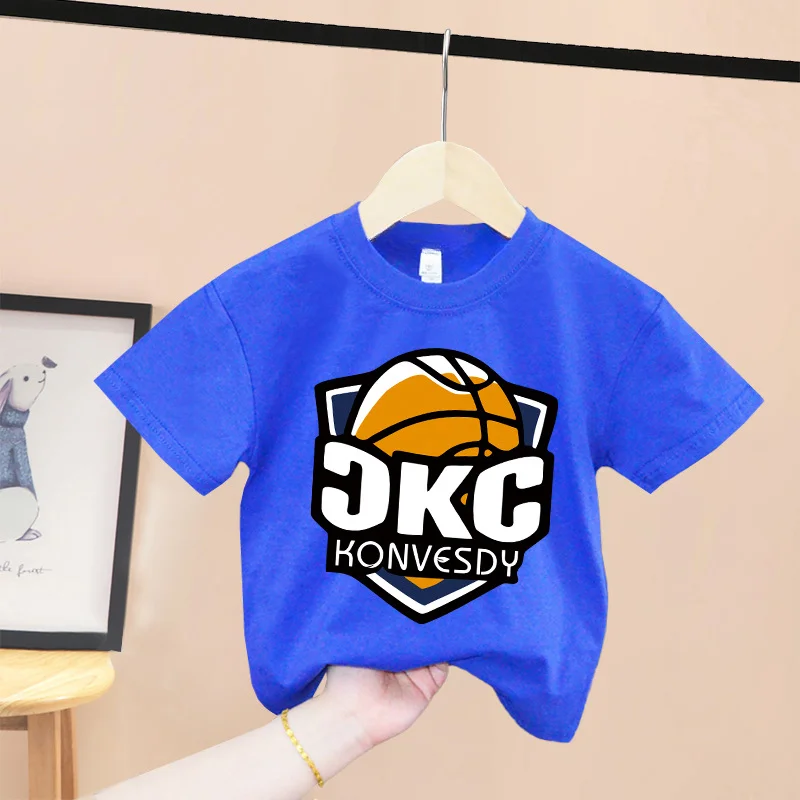 thumbnail image 1 of Camiseta de verano 100 % algodón para adolescentes, camiseta para niños con estampado sencillo de oso de dibujos animados, cuello redondo, cómoda camiseta de manga corta para niños y niñas, 1 of 5