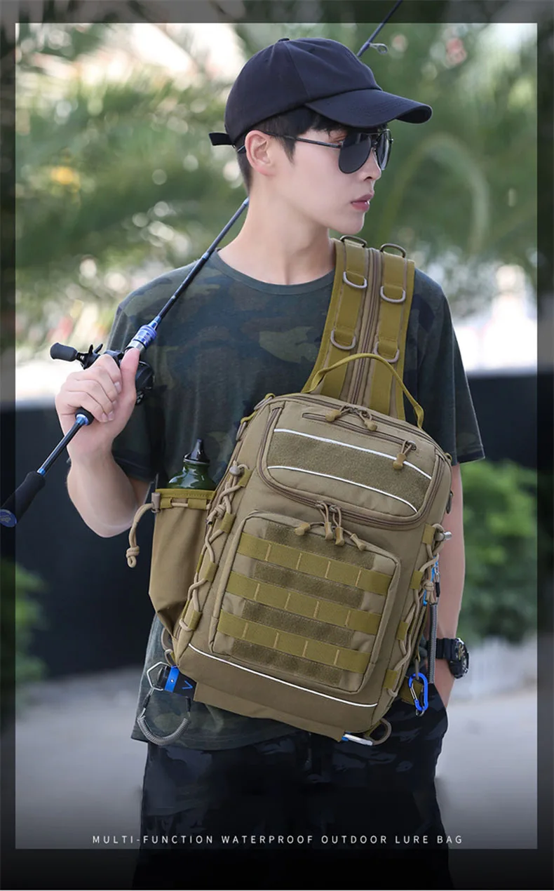 Description Picture 3 of itemFishing Lure Bag Men Single Shoulder Backpack Outdoor Tactical Sports Camo Travel Mountaineering Small Travel Climbing Backpacks